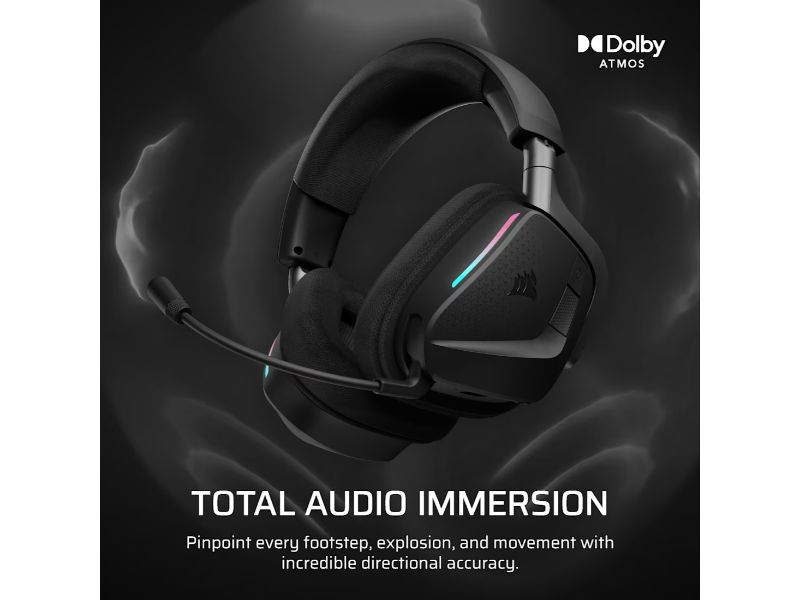 CORSAIR Headset VOID MAX v2 RGB Wireless (Dolby Atmos, Carbon)