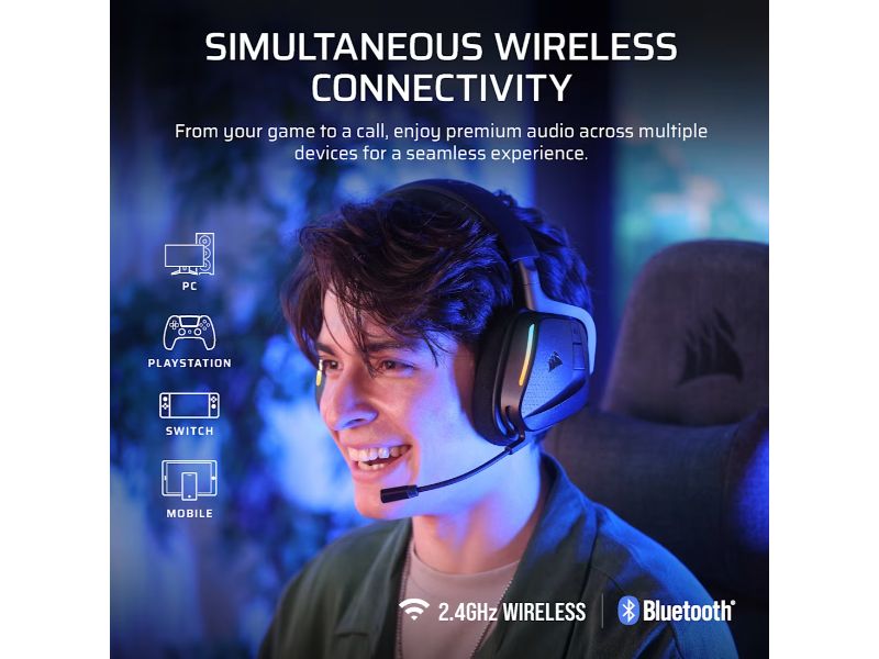 CORSAIR Headset VOID MAX v2 RGB Wireless (Dolby Atmos, Carbon)