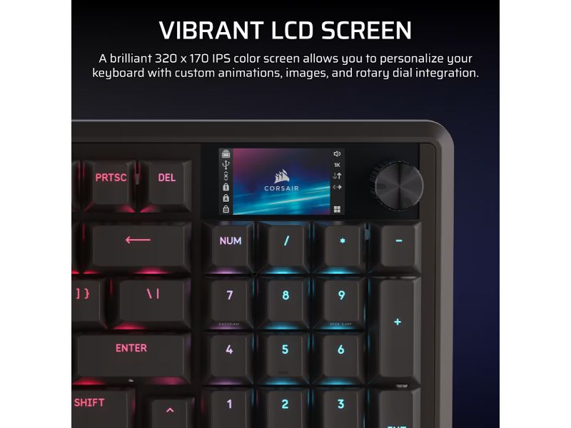 CORSAIR Keyboard VANGUARD 96 PRO LCD (RGB, MGX Hyperdrive, PBT)