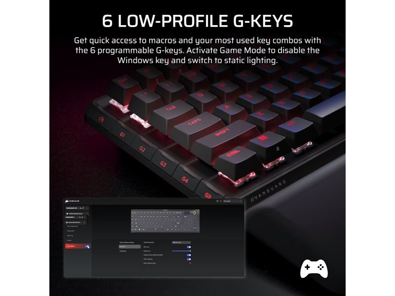 CORSAIR Keyboard VANGUARD 96 PRO LCD (RGB, MGX Hyperdrive, PBT)