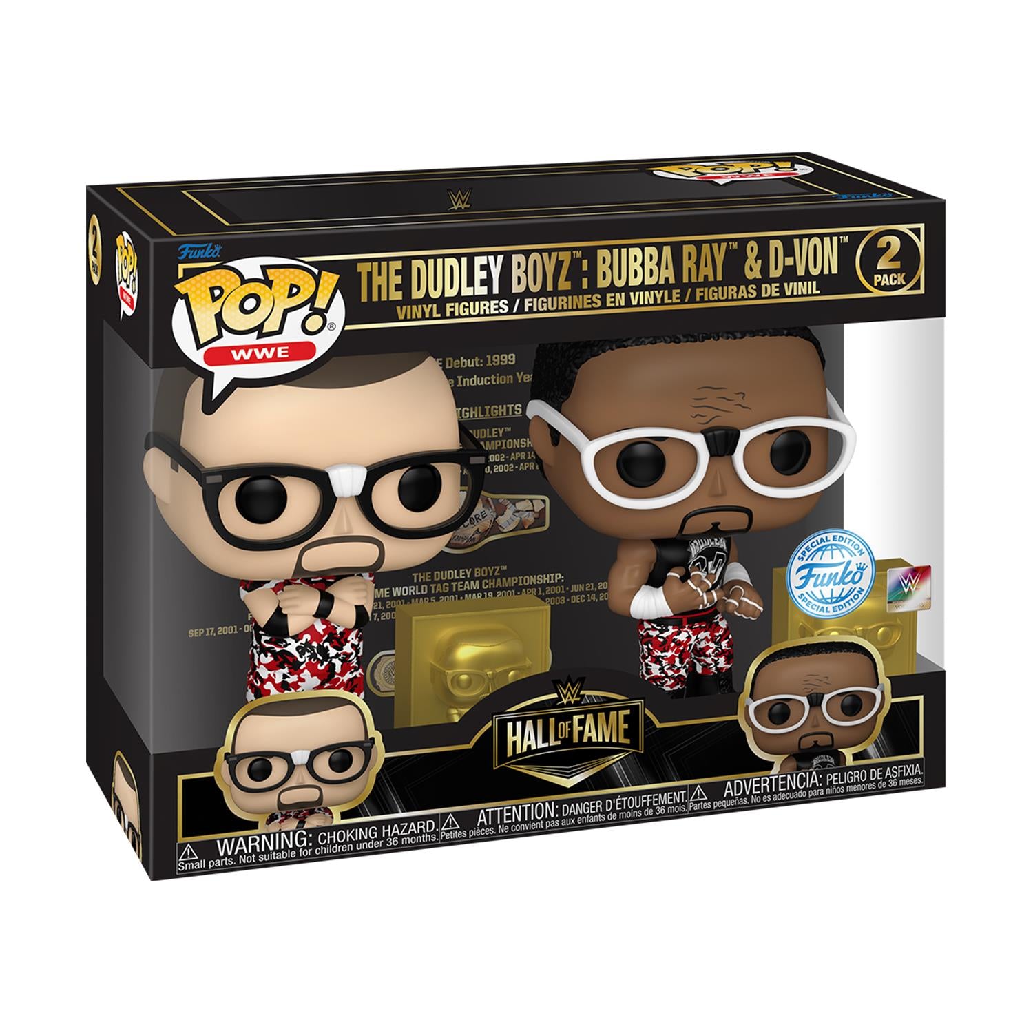 Funko Pop! 2-Pack & Buddy WWE: Hall of Fame - The Dudley Boyz: Bubba Ray & D-Von (Special Edition) Vinyl Figures