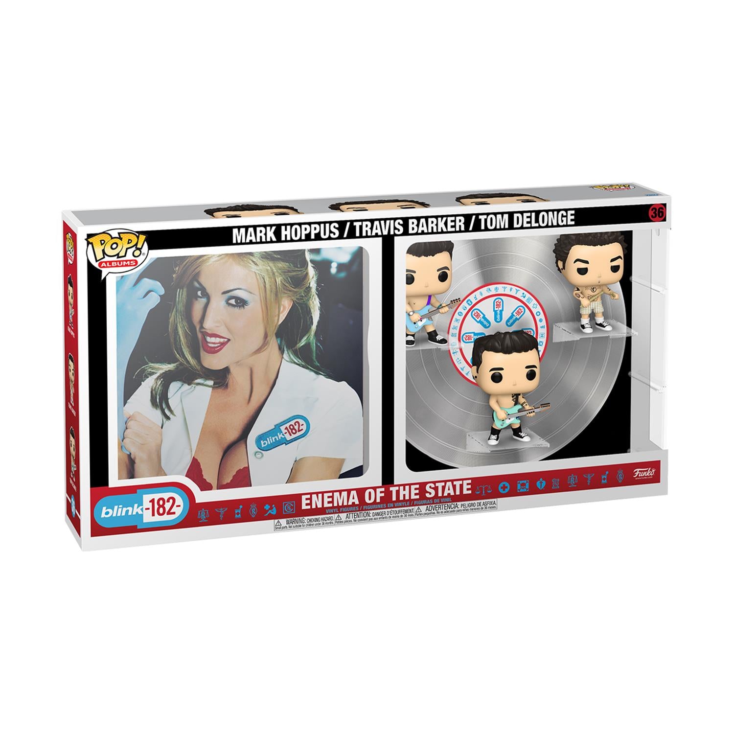 Funko Pop! Albums Deluxe: Blink-182 - Mark Hoppus, Travis Barker, Tom DeLonge (Enema of the State) #36 Vinyl Figures