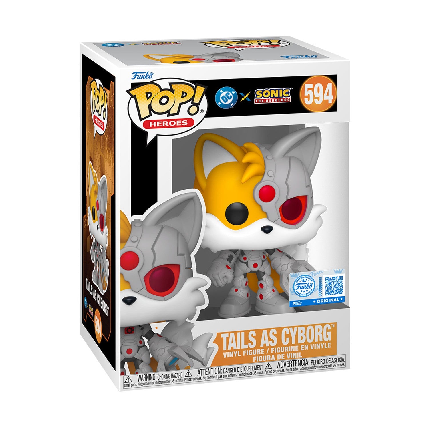 Funko Pop! DC Heroes: Sonic The Hedgehog - Tails as Cyborg (Special Edition) #594 Vinyl Figure
