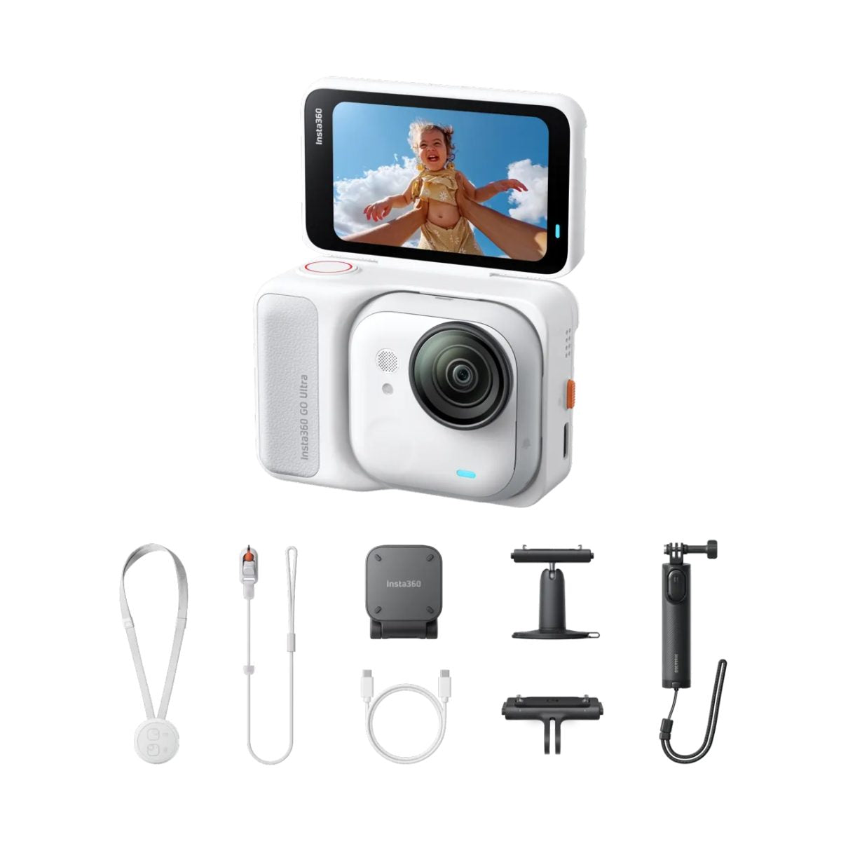 Insta360 GO Ultra Creator Bundle Arctic White – Mini 2-in-1 Tripod,Quick Release Mount, Pivot Mount