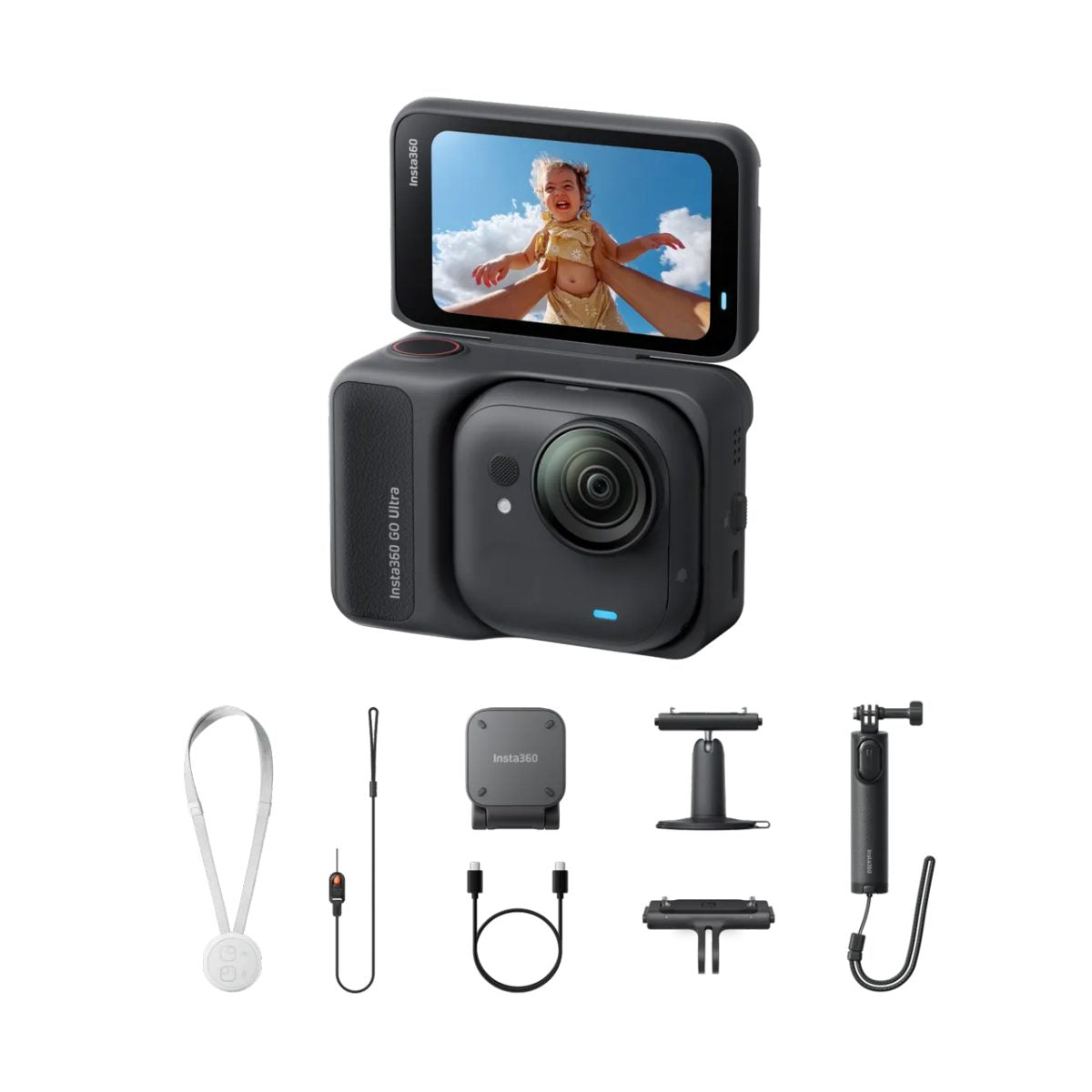 Insta360 GO Ultra Creator Bundle Midnight Black – Mini 2-in-1 Tripod, Quick Release Mount, Pivot Mnt