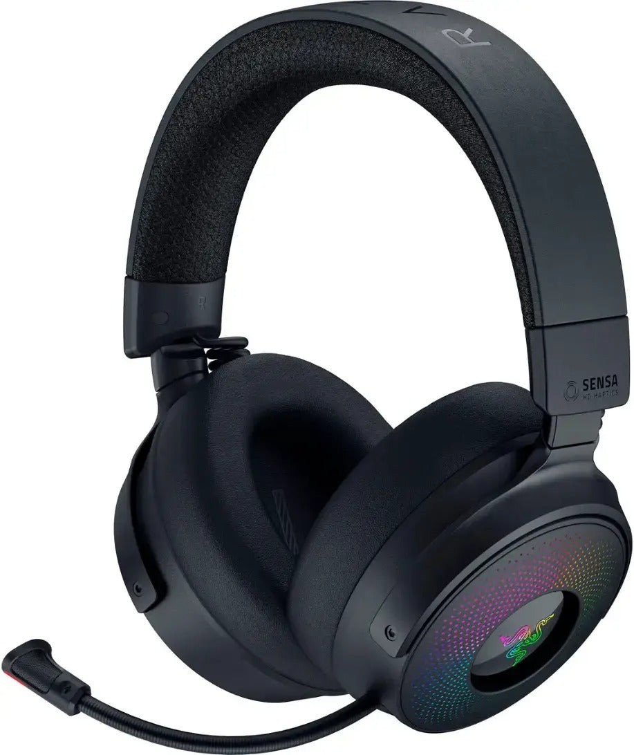 Razer KRAKEN V4 Pro – Wireless 7.1 RGB Gaming Headset – Sound Card – Haptic Feedback – PC/PS5/PS4