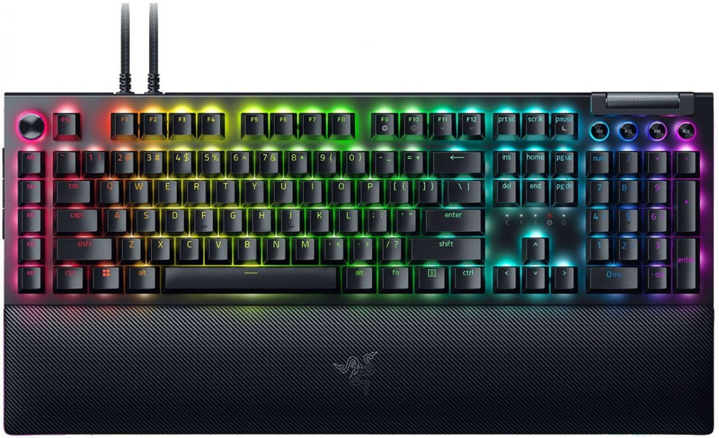 Razer BLACKWIDOW V4 PRO – Gaming Mechanical RGB Keyboard – Yellow Silent Switches – Macros