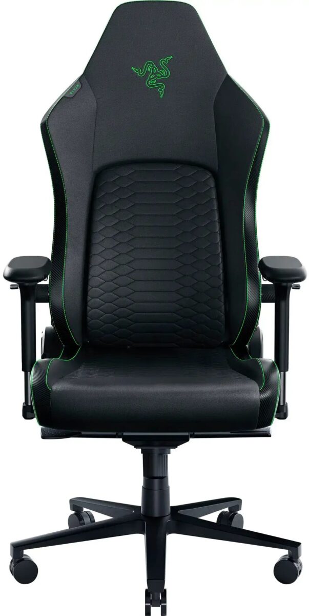 Razer ISKUR V2 Green – Leather Gaming Chair – Lumbar Support – Memory Foam Head Cushion