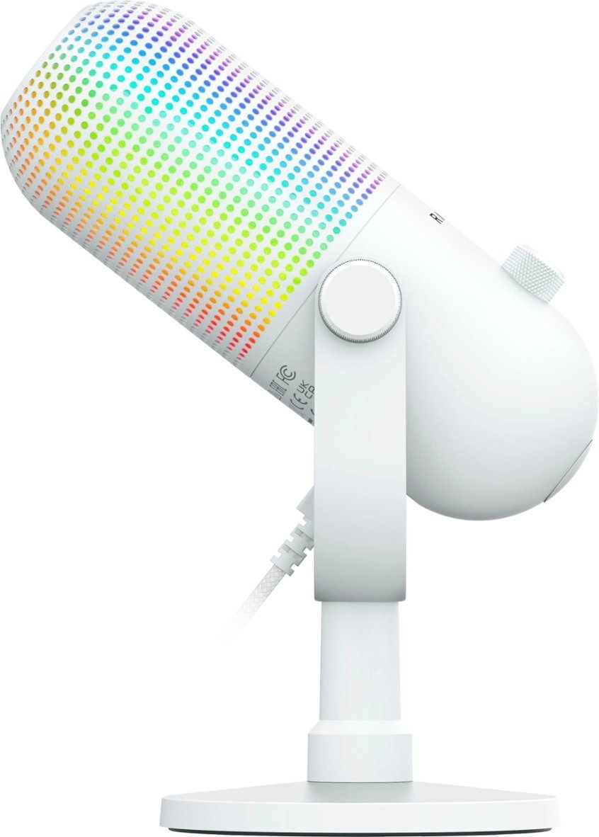 Razer SEIREN V3 CHROMA – WHITE – RGB USB Condenser Microphone – Gain Limiter – Build-in Shock Absorb