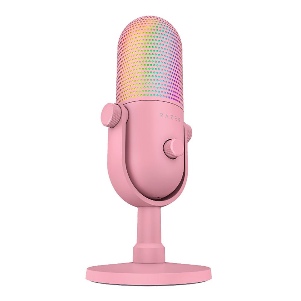 Razer SEIREN V3 CHROMA – QUARTZ – RGB USB Condenser Microphone – Gain Limiter – Build-in Shock Absor