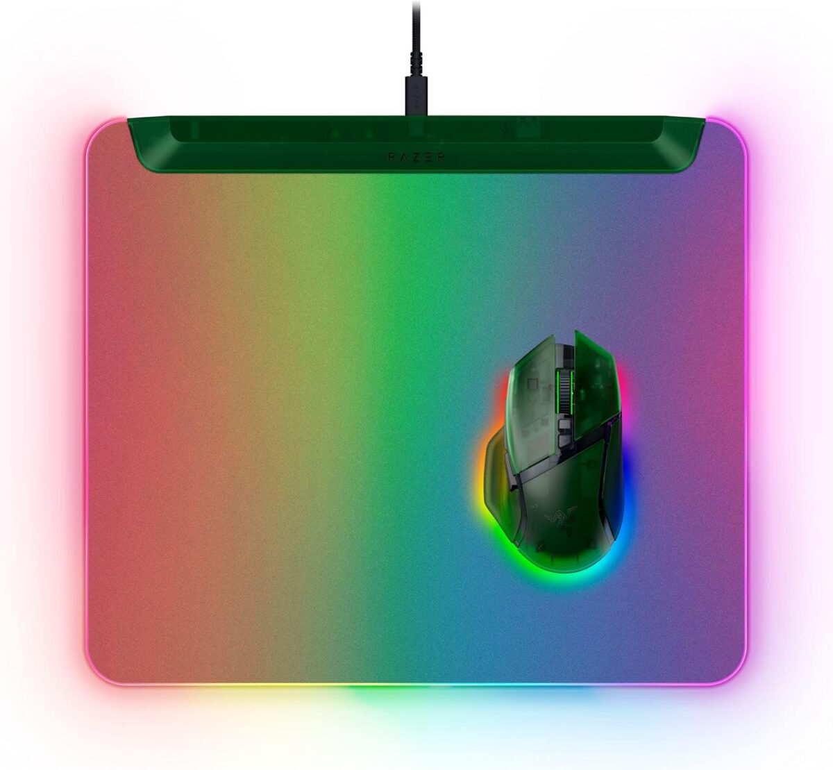 Razer FIREFLY V2 PRO Phantom Green – RGB GAMING MOUSEPAD – USB HUB – BACKLIT LIGHTING