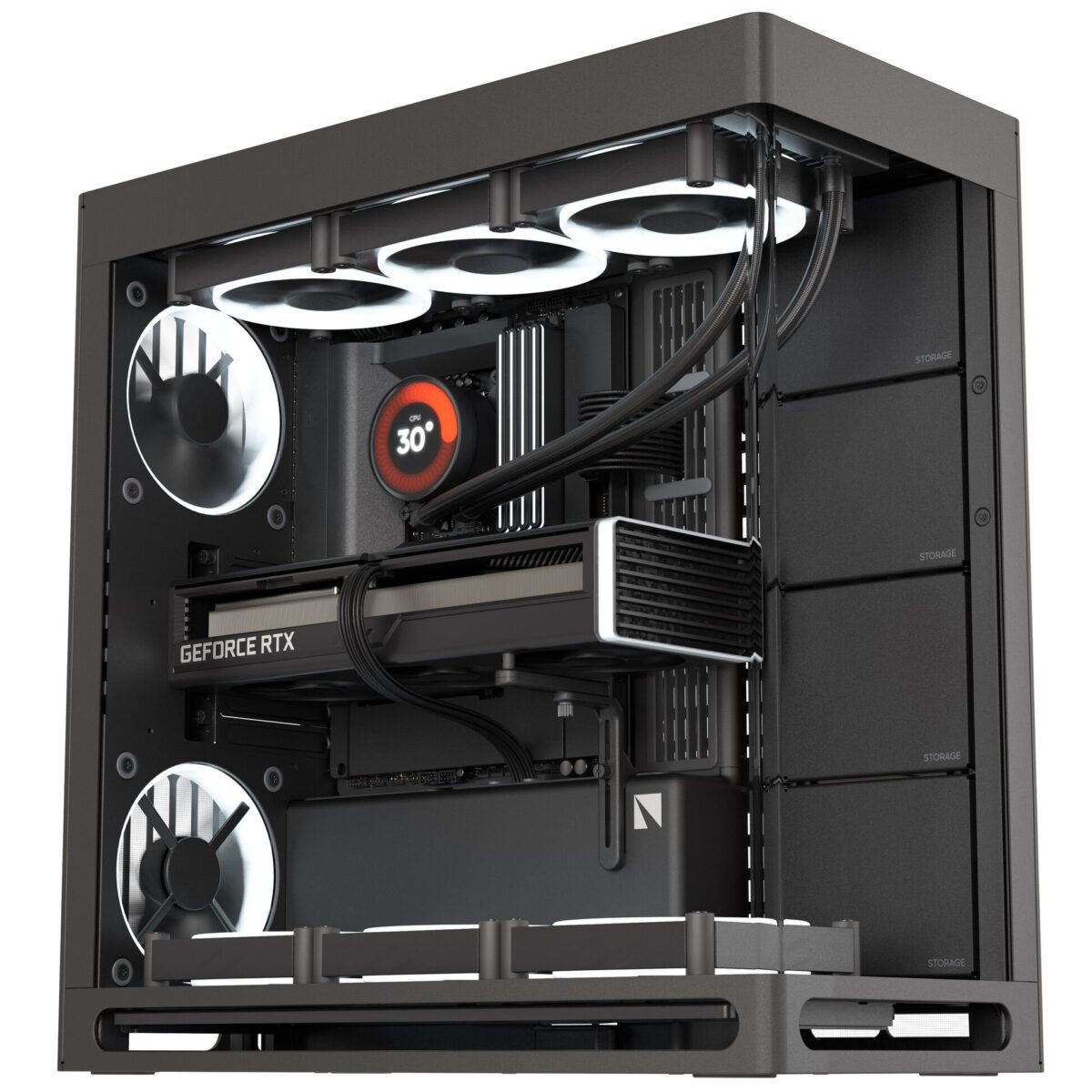 HAVN HS 420 black Premium Midi Tower Case – without vertical GPU support