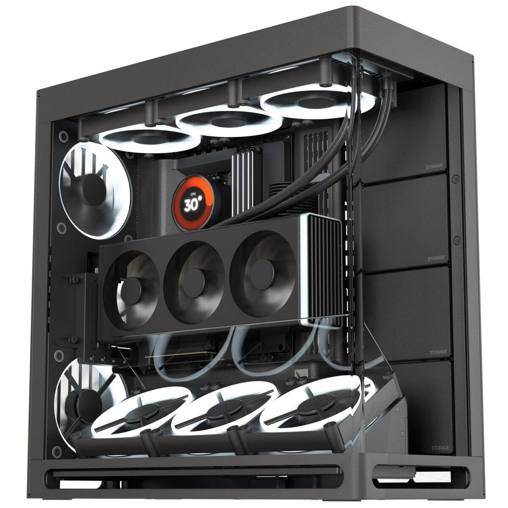 HAVN HS 420 VGPU black Premium Midi Tower Case – with vertical GPU support