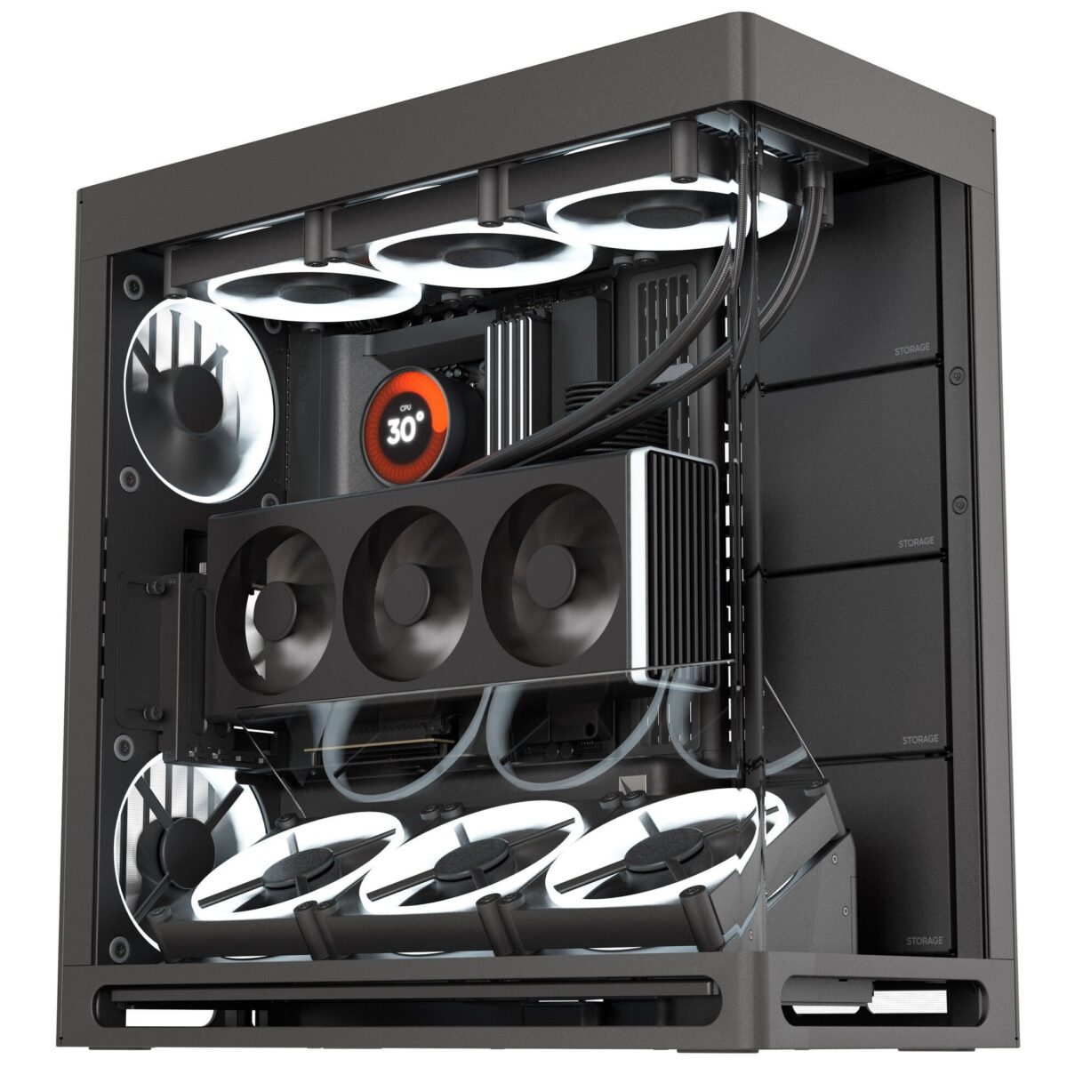 HAVN HS 420 VGPU black Premium Midi Tower Case – with vertical GPU support