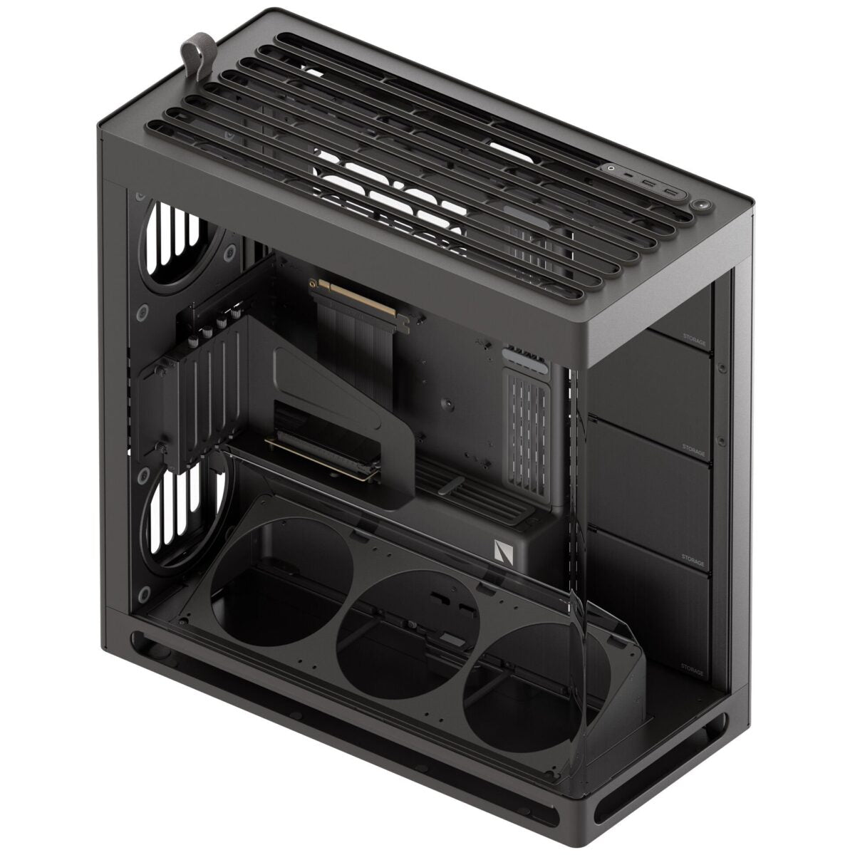 HAVN HS 420 VGPU black Premium Midi Tower Case – with vertical GPU support