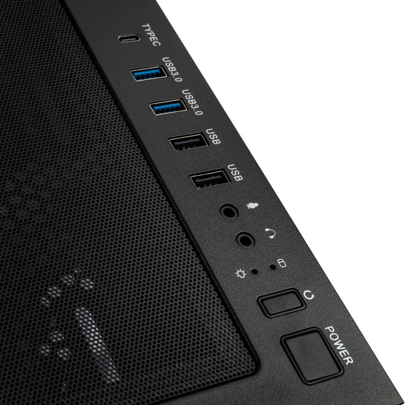 Kolink Unity Peak ARGB Midi Tower Showcase – Black ATX 400mm clearance with 4 ARGB Fans