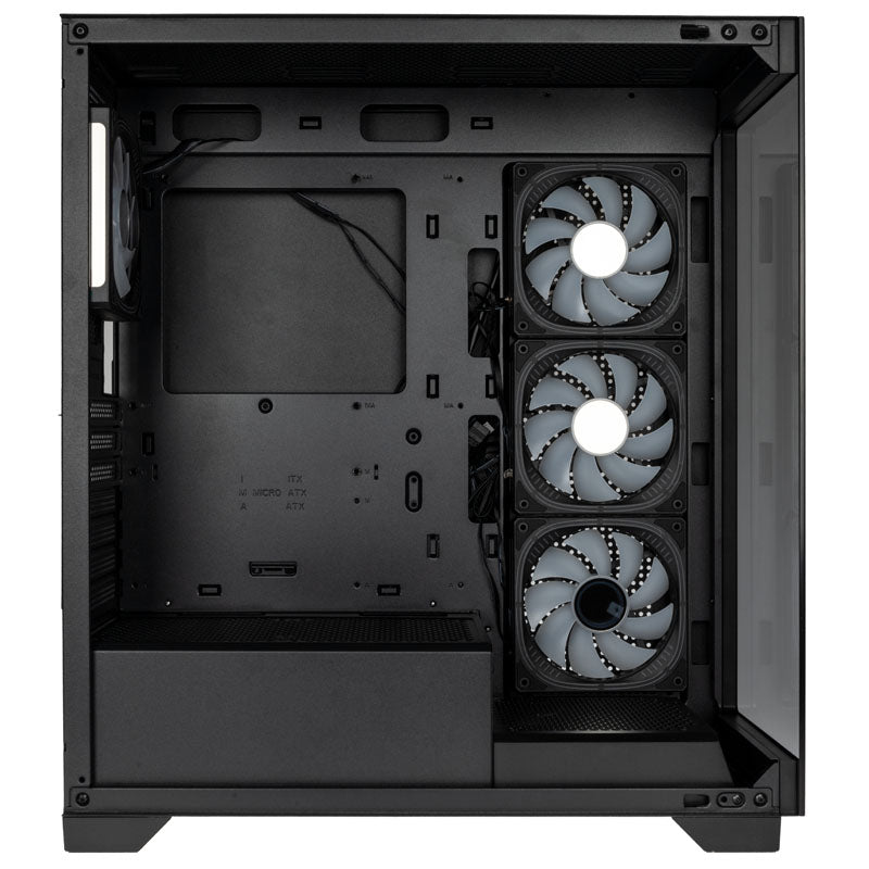 Kolink Unity Peak ARGB Midi Tower Showcase – Black ATX 400mm clearance with 4 ARGB Fans