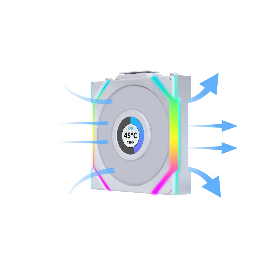 Lian Li UNIFAN SL Wireless LCD 120 -3PCS White (Triple pack include Controller) – Case Fan